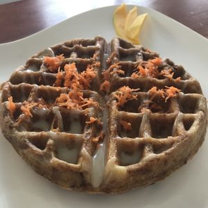 Carrot cake waffle  at Origin  in San Pedro