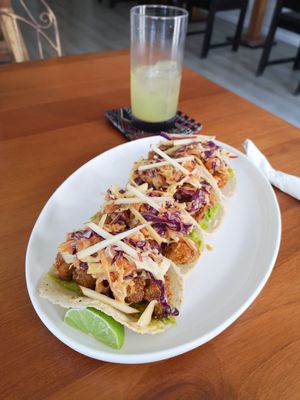 Cauliflower tacos w/ guacamole, coleslaw and apple bits (not on menu, just a special) at Origin  in San Pedro