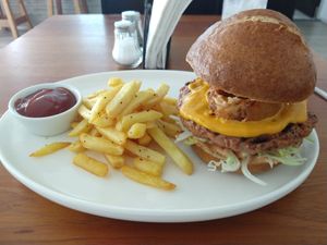 Burger at Origin, Ambergris Caye, Belize at Origin  in San Pedro