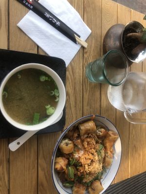 Miso soup and vegan Bo Bun  at Bangkok Cafe in Antibes