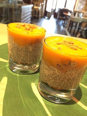 Vegan Tapioca /Passion fruit Pudding at Bangkok Cafe in Antibes
