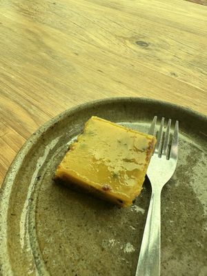 Passion fruit cake   at Inzora Rooftop Café in Kigali