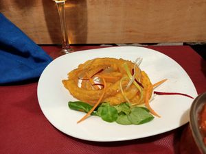 Onion bhaji at India Town in Bilbao