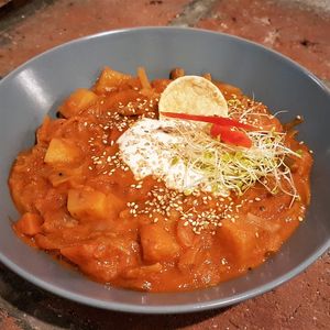 Afrikanischer Erdnusseintopf / Limettendip / Sesam at Kochwerk in Goerlitz