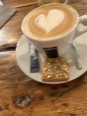 Oat milk cappuccino   at Strandpaviljoen Corazon in Noordwelle