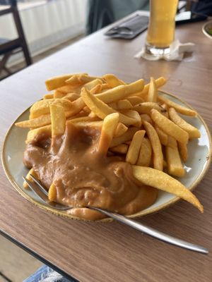 Fries with Satésauce  at Strandpaviljoen Corazon in Noordwelle