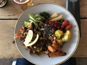Buddah Bowl (vegan) at Strandpaviljoen Corazon in Noordwelle