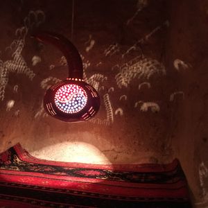 Lantern casting cappadocia landscape shadows  at Pumpkin in Goreme