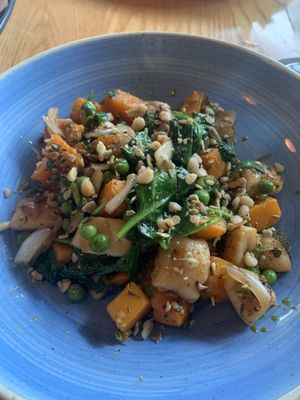Vegan gnocchi, amazing!  at Sandstone Point Hotel in Sandstone Point