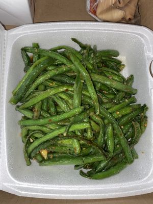 Szechuan green beans  at New Peking Wok in Federal Way