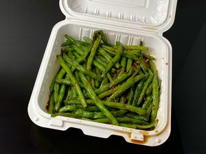 Sichuan green beans (takeout) at New Peking Wok in Federal Way