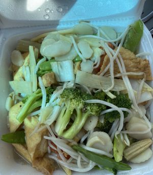Vegetables and tofu with white garlic sauce  at New Peking Wok in Federal Way