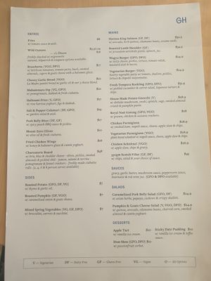Menu 17/2/23 at Geelong Hotel in Geelong