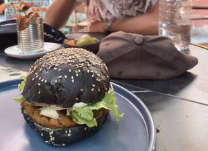 Vegan burger at Bordo Bina in Canakkale