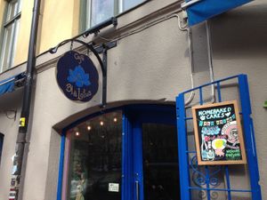 Entrance at Cafe Blå Lotus in Stockholm