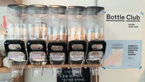 food section - refill station for dried goods at Bottle Lounge 보틀팩토리 in Seoul