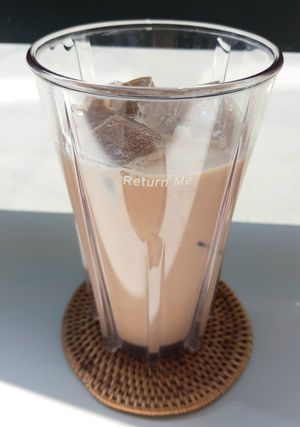 Milk tea with soy milk (tasted like Masala Chai tea) at Bottle Lounge 보틀팩토리 in Seoul