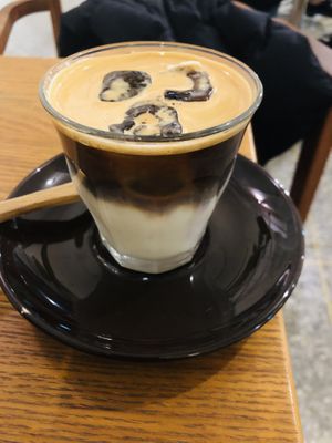 Oat milk flat white  at Bottle Lounge 보틀팩토리 in Seoul