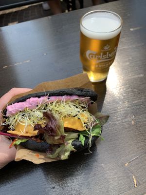 First time having the beyond burger. Everything was so good! Great combination of flavors from everything  at Two Monkeys in Copenhagen