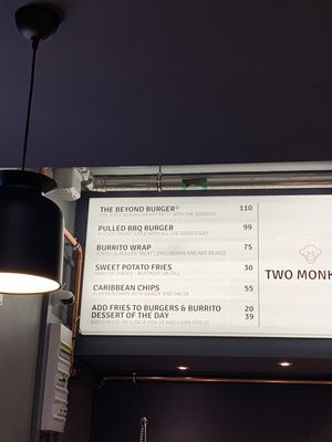 menu & price :) at Two Monkeys in Copenhagen