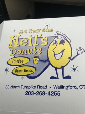 Neil’s Logo at Neil's Donuts in Wallingford