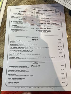 Menu   at Oriel in Poole