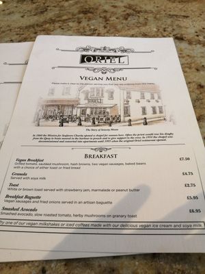 Menu at Oriel in Poole