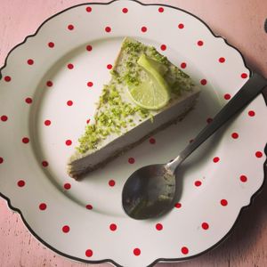 super yum 🌱 lime raw vegan cheesecake  at Cafe Ethic in Manali