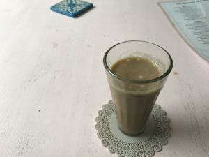 vegan chai 💙 at Cafe Ethic in Manali