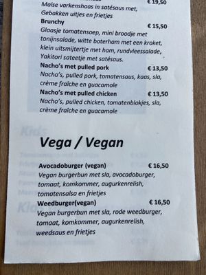 Menu   at De Brasser in Budel