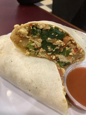 Tofu burrito   at Mom's Diner in Syracuse