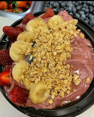 Protein acai bowl... Vegetarian unless you remove granola then vegan at Sweet & Earthy in Raynham
