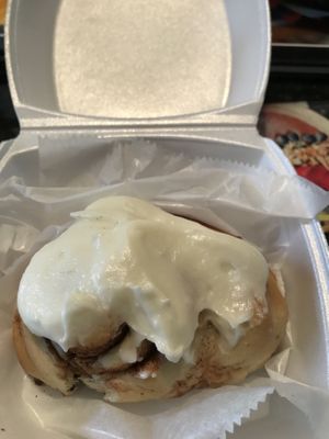 Vegan cinnamon bun at Sweet & Earthy in Raynham
