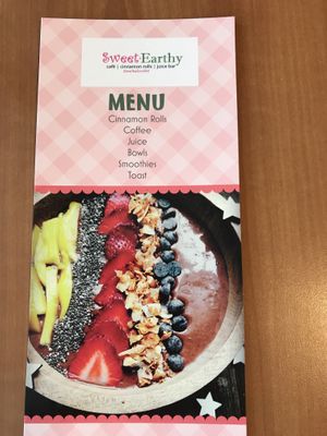 Menu cover at Sweet & Earthy in Raynham