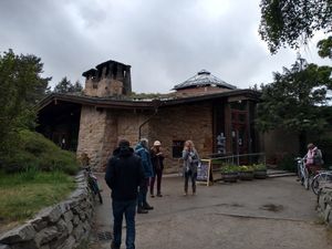 Outside at Phoenix Café in Findhorn