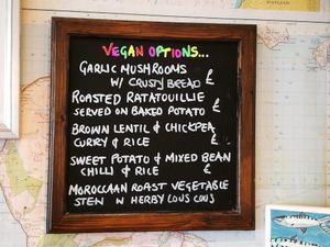 Vegan menu at Cafe Ca'Dora in Tarbert