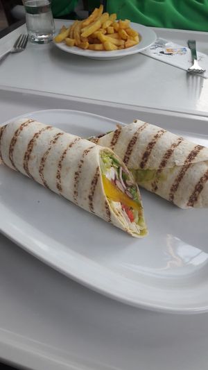 Vegan Wrap at Bistro in der Dünengalerie in Wangels