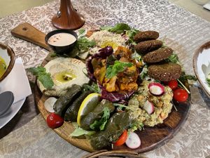 Vegan sharing platter  at Byblos in Mellieha