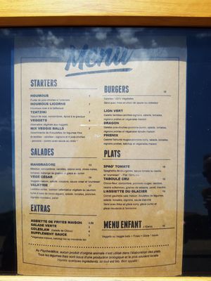 Aktuelle Speisekarte Sommer 2019 at Psychédélice in Saint-julien-en-born