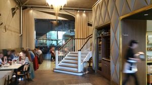 Interior, tram depot in back at Bebek in Zurich