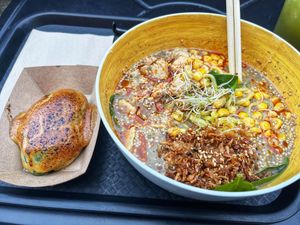 Image: Masterpiece Ramen, Roasted Miso Avocado  at REDWHITE BONELESS RAMEN - Boston in Boston