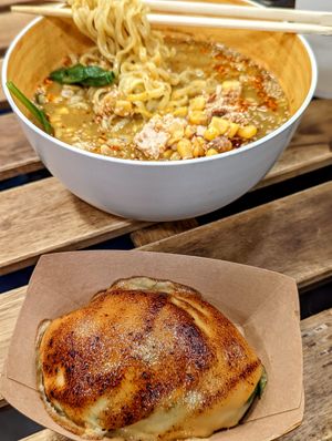 Avocado with niso and cheese at REDWHITE BONELESS RAMEN - Boston in Boston