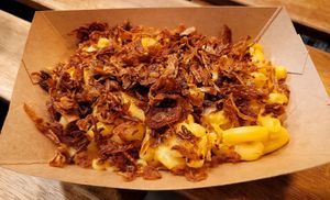 Mac and miso at REDWHITE BONELESS RAMEN - Boston in Boston