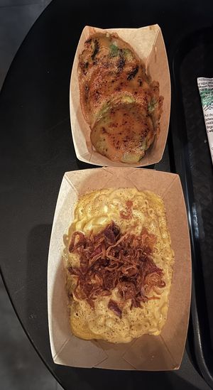 Top: Roasted Miso Avocado and the bottom is Mac and miso  at REDWHITE BONELESS RAMEN - Boston in Boston