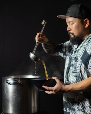 Chef Kei at REDWHITE BONELESS RAMEN - Boston in Boston