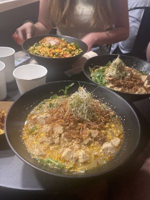  No soup style (in the background )  at REDWHITE BONELESS RAMEN - Boston in Boston