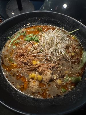 Yuzu sesame with smoke mmm  at REDWHITE BONELESS RAMEN - Boston in Boston