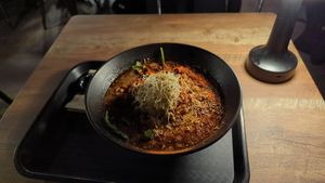 Spicy miso ramen! at REDWHITE BONELESS RAMEN - Boston in Boston