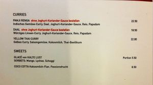 Vegan menu part 2 at Lily's Factory in Zurich