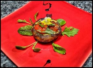 portobello caprese at The Culinary Alchemists in Nuevo Arenal